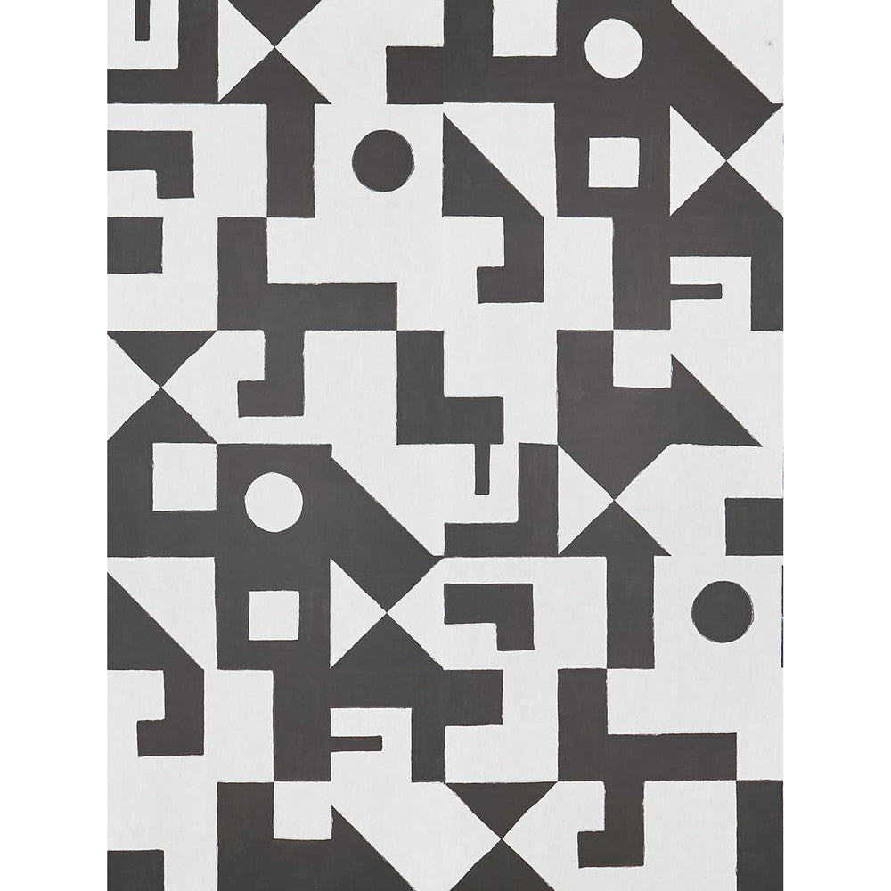 Binary Black 5009690 by Schumacher Designer Wallpaper New Wave: Black & White 108.0" - Swanky Fabrics -