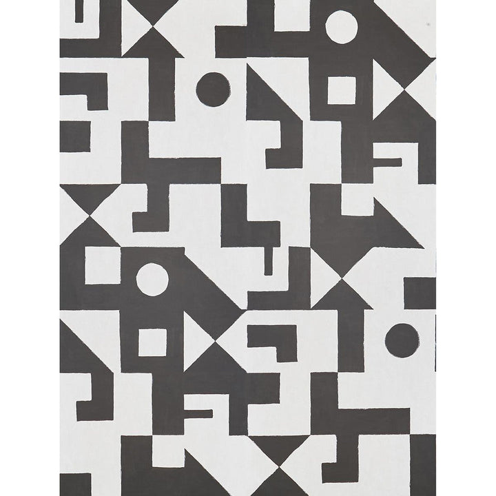 Binary Black 5009690 by Schumacher Designer Wallpaper New Wave: Black & White 108.0" - Swanky Fabrics -
