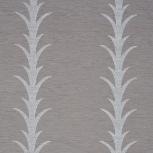 Acanthus Stripe Vinyl Grey 5008593 by Schumacher Wallpaper