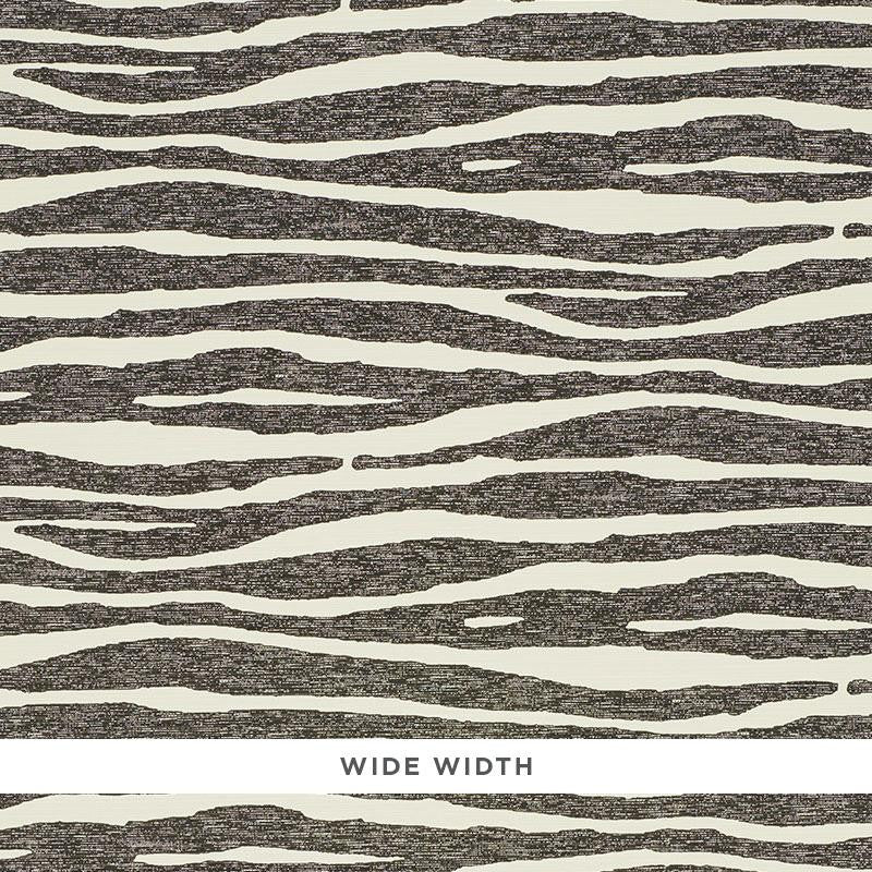Ripple Vinyl Black & Ivory 5008601 by Schumacher Designer Wallpaper Silver Lining Performance Wallcoverings 27.0" - Swanky Fabrics -