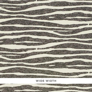 Ripple Vinyl Black & Ivory 5008601 by Schumacher Wallpaper