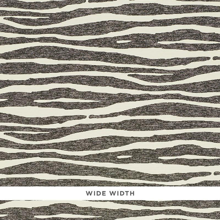 Ripple Vinyl Black & Ivory 5008601 by Schumacher Wallpaper Silver Lining Performance Wallcoverings 27.0" - Fabric Carolina -