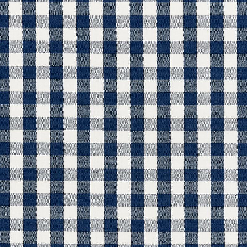Elton Cotton Check Navy 63063 by Schumacher Fabric French Revolution 1.25" - Fabric Carolina -