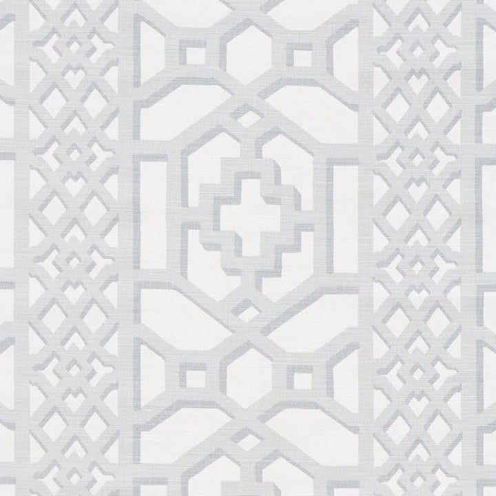 Zanzibar Trellis Matte Cloud 175745 by Schumacher Designer Fabric 125Th Anniversary 13.5" - Swanky Fabrics -