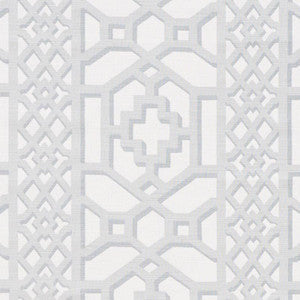 Zanzibar Trellis Matte Cloud 175745 by Schumacher Fabric