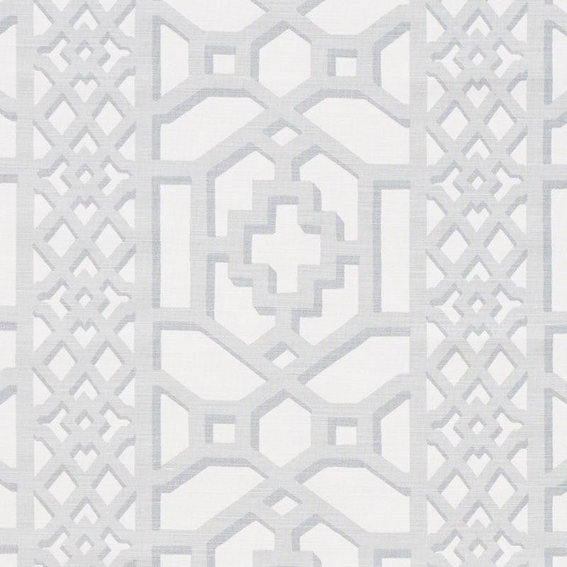 Zanzibar Trellis Matte Cloud 175745 by Schumacher Fabric 125Th Anniversary 13.5" - Fabric Carolina -