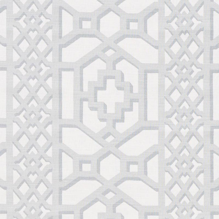 Zanzibar Trellis Matte Cloud 175745 by Schumacher Fabric 125Th Anniversary 13.5" - Fabric Carolina -