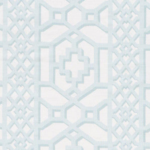 Zanzibar Trellis Matte Winter Mint 175746 by Schumacher Fabric