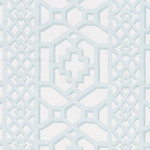 Zanzibar Trellis Matte Winter Mint 175746 by Schumacher Fabric