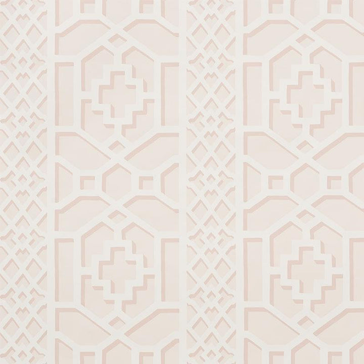 Zanzibar Trellis Blush 5006944 by Schumacher Wallpaper Print Happy 13.5" - Fabric Carolina -