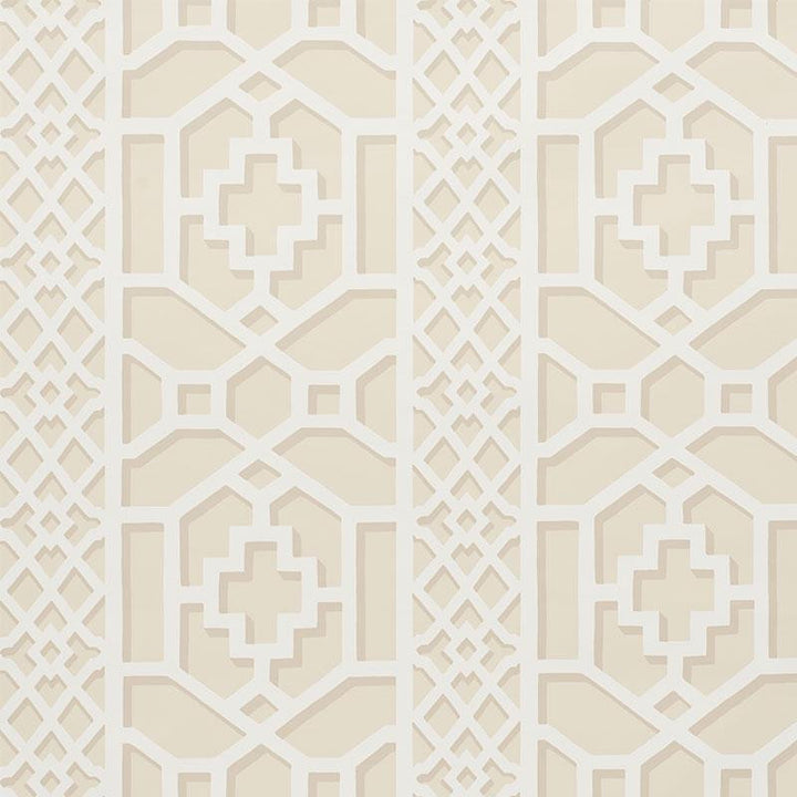 Zanzibar Trellis Sand 5006945 by Schumacher Wallpaper Print Happy 13.5" - Fabric Carolina -