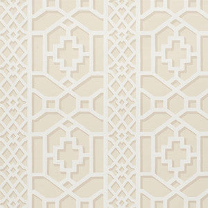 Zanzibar Trellis Sand 5006945 by Schumacher Wallpaper