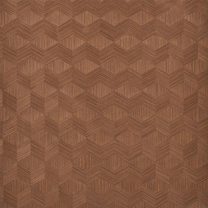Chevron Inlay Walnut 5009631 by Schumacher Wallpaper Modern Glamour 4.88" - Fabric Carolina -