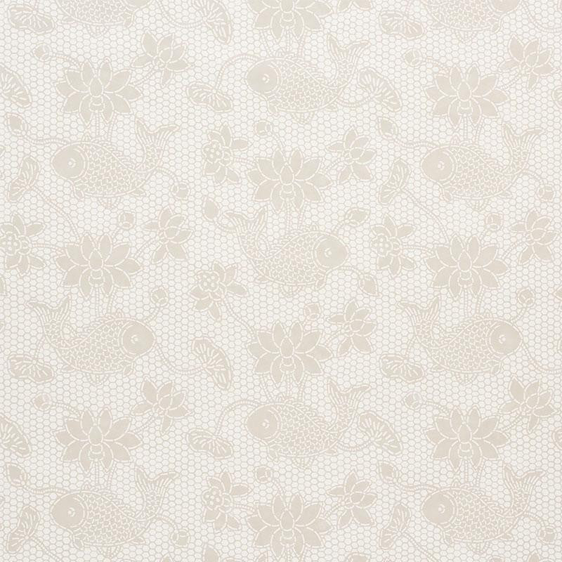 Lotus Batik Natural 5009750 by Schumacher Designer Wallpaper Isola Indoor/Outdoor 14.25" - Swanky Fabrics -
