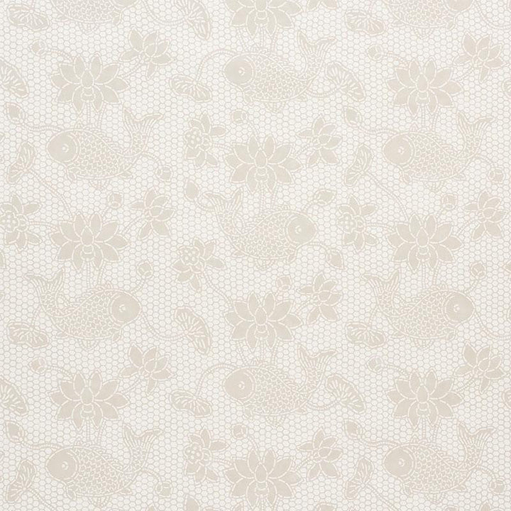 Lotus Batik Natural 5009750 by Schumacher Designer Wallpaper Isola Indoor/Outdoor 14.25" - Swanky Fabrics -