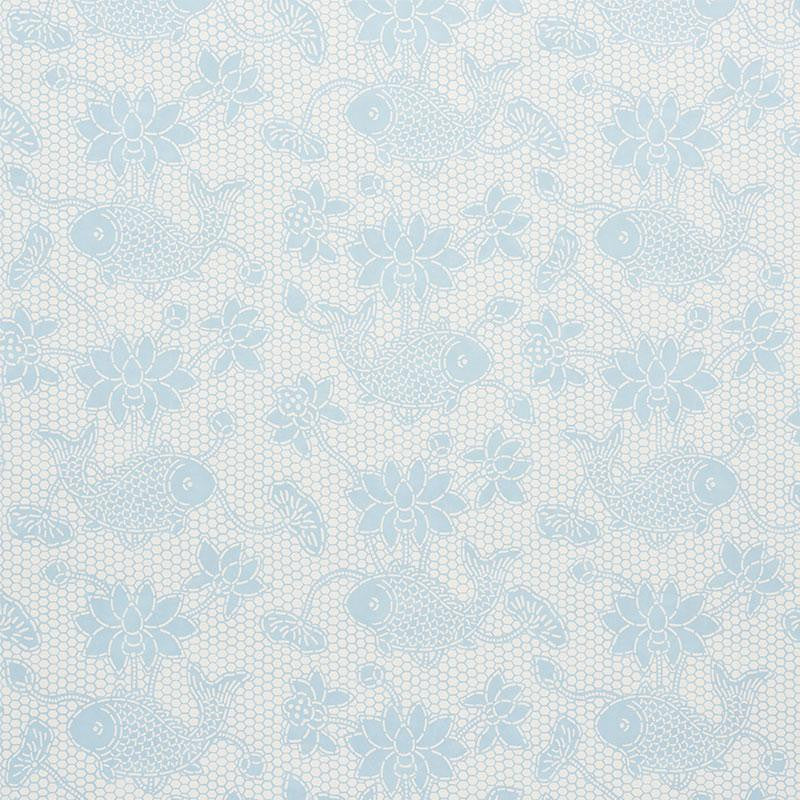 Lotus Batik Sky 5009751 by Schumacher Designer Wallpaper Isola Indoor/Outdoor 14.25" - Swanky Fabrics -