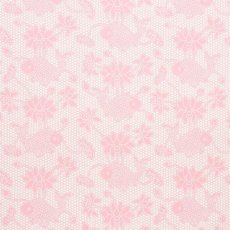 Lotus Batik Pink 5009752 by Schumacher Designer Wallpaper Isola Indoor/Outdoor 14.25" - Swanky Fabrics -