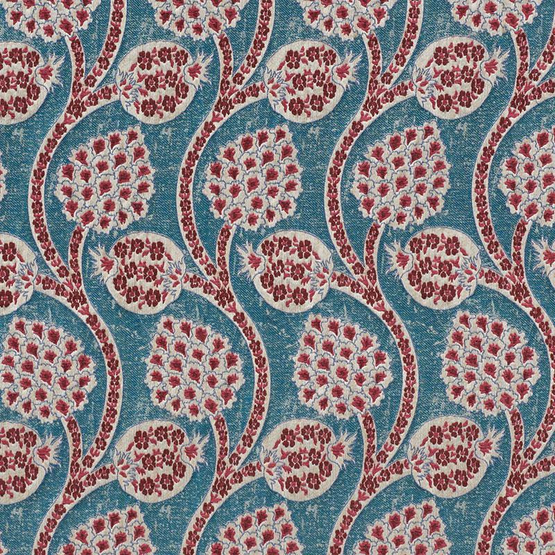 Persephone Peacock 72000 by Schumacher Fabric Ottoman Chic 6.25" - Fabric Carolina -