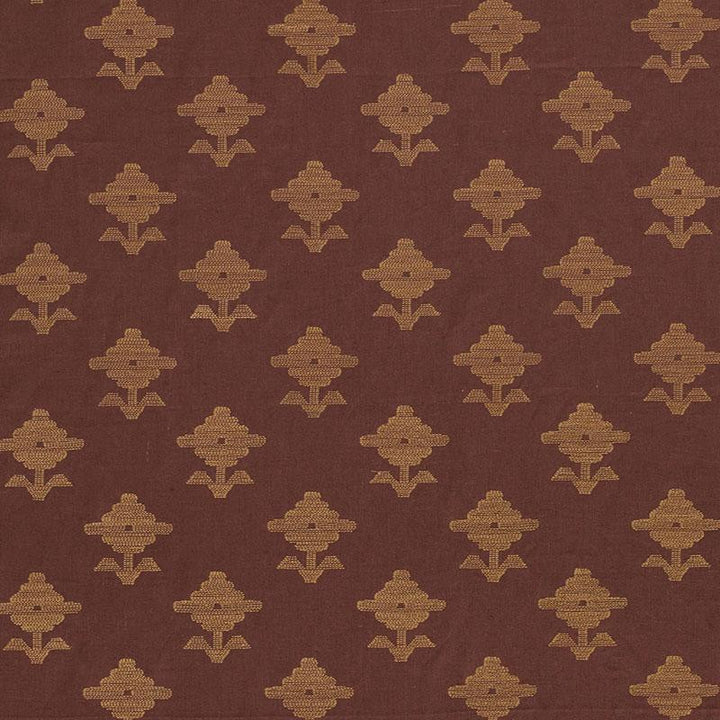 Rubia Embroidery Umber 74162 by Schumacher Fabric Easy Elements 5.75" - Fabric Carolina -