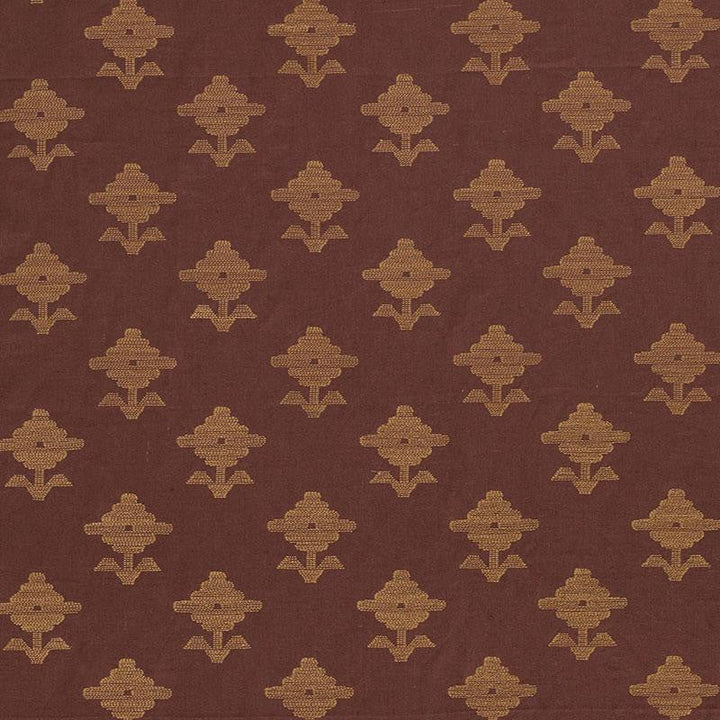 Rubia Embroidery Umber 74162 by Schumacher Designer Fabric Easy Elements 5.75" - Swanky Fabrics -