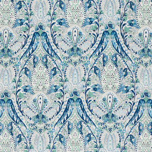 Layla Paisley Blue & Green 177671 by Schumacher Fabric