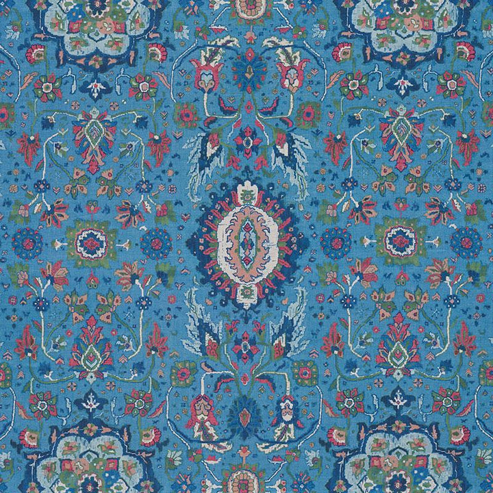 Jahanara Carpet Peacock 172794 by Schumacher Fabric Ottoman Chic 26.75" - Fabric Carolina -