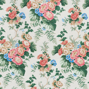 Wycombe Park Red & Blue 178111 by Schumacher Fabric