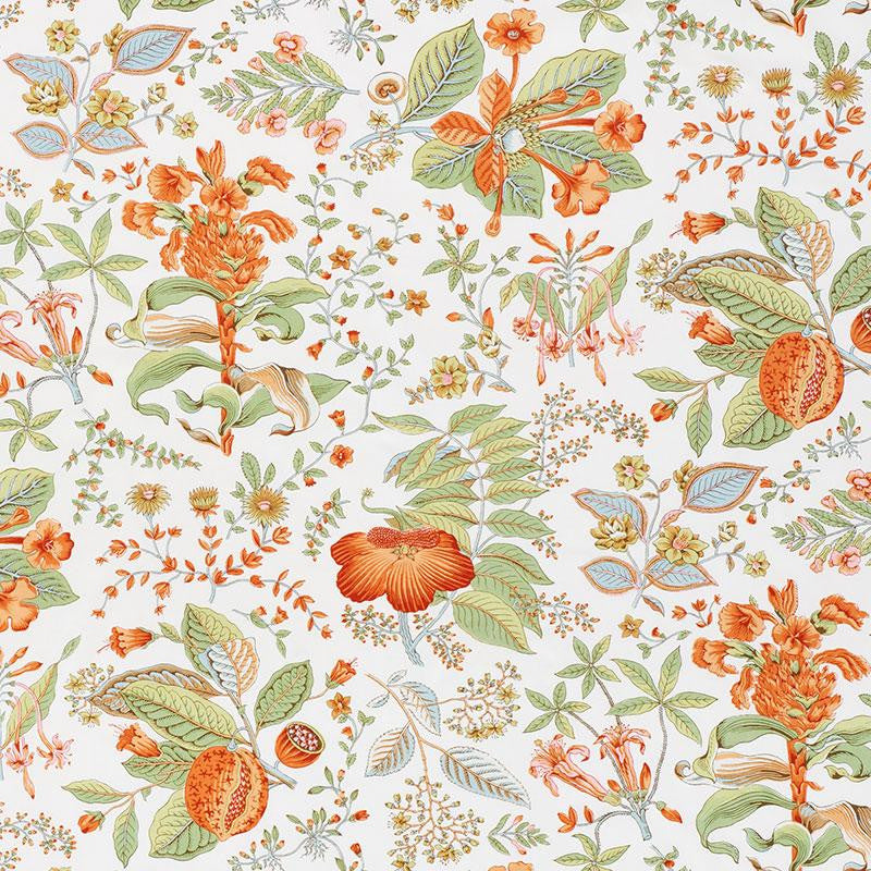 Pomegranate Botanical Orange 178122 by Schumacher Fabric Schumacher Classics 18.0" - Fabric Carolina -