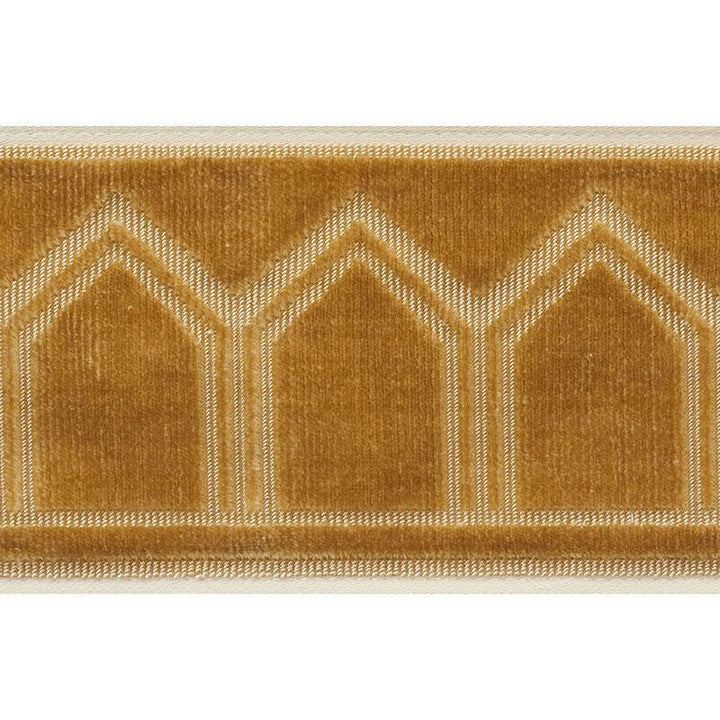 Vizier Velvet Tape Gold 75734 by Schumacher Trim Cut & Patterned Velvets 2.0" - Fabric Carolina -