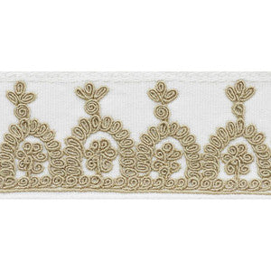 Noelia Embroidered Tape Ivory 74150 by Schumacher Trim