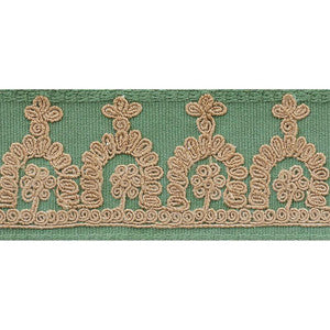 Noelia Embroidered Tape Jade 74151 by Schumacher Trim