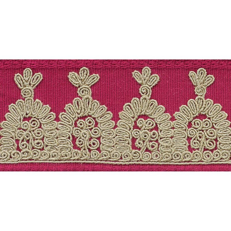 Noelia Embroidered Tape Garnet 74152 by Schumacher Trim Ottoman Chic 1.0" - Fabric Carolina -