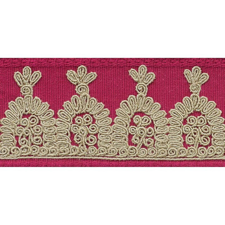 Noelia Embroidered Tape Garnet 74152 by Schumacher Trim Ottoman Chic 1.0" - Fabric Carolina -