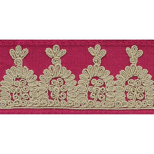 Noelia Embroidered Tape Garnet 74152 by Schumacher Trim