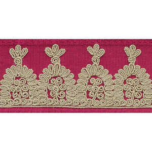 Noelia Embroidered Tape Garnet 74152 by Schumacher Trim
