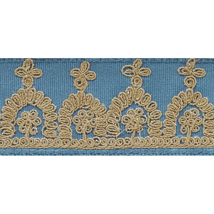 Noelia Embroidered Tape Cadet 74153 by Schumacher Trim Ottoman Chic 1.0" - Fabric Carolina -