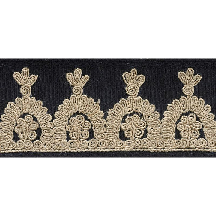 Noelia Embroidered Tape Onyx 74154 by Schumacher Trim Ottoman Chic 1.0" - Fabric Carolina -