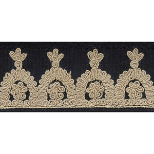 Noelia Embroidered Tape Onyx 74154 by Schumacher Trim