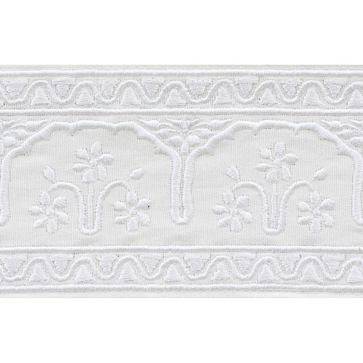 Nikola Tape Ivory 74190 by Schumacher Trim Ottoman Chic 2.5" - Fabric Carolina -