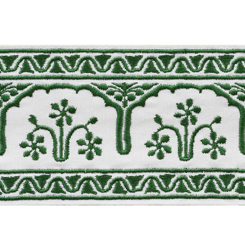 Nikola Tape Emerald 74192 by Schumacher Trim Ottoman Chic 2.5" - Fabric Carolina -