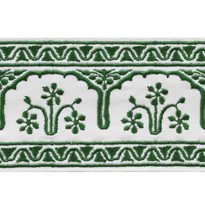 Nikola Tape Emerald 74192 by Schumacher Trim Ottoman Chic 2.5" - Fabric Carolina -