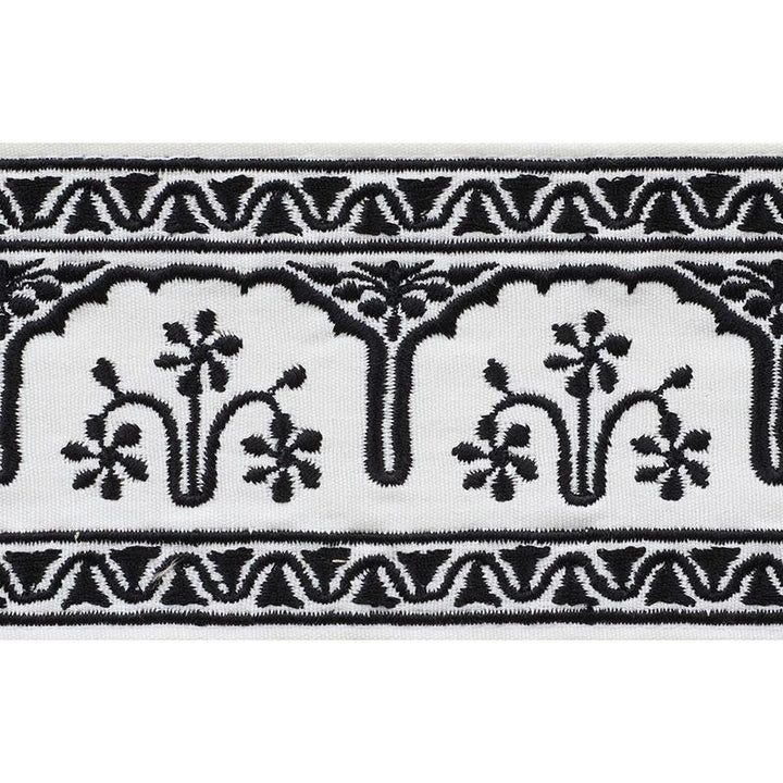 Nikola Tape Black 74194 by Schumacher Designer Trim Ottoman Chic 2.5" - Swanky Fabrics -