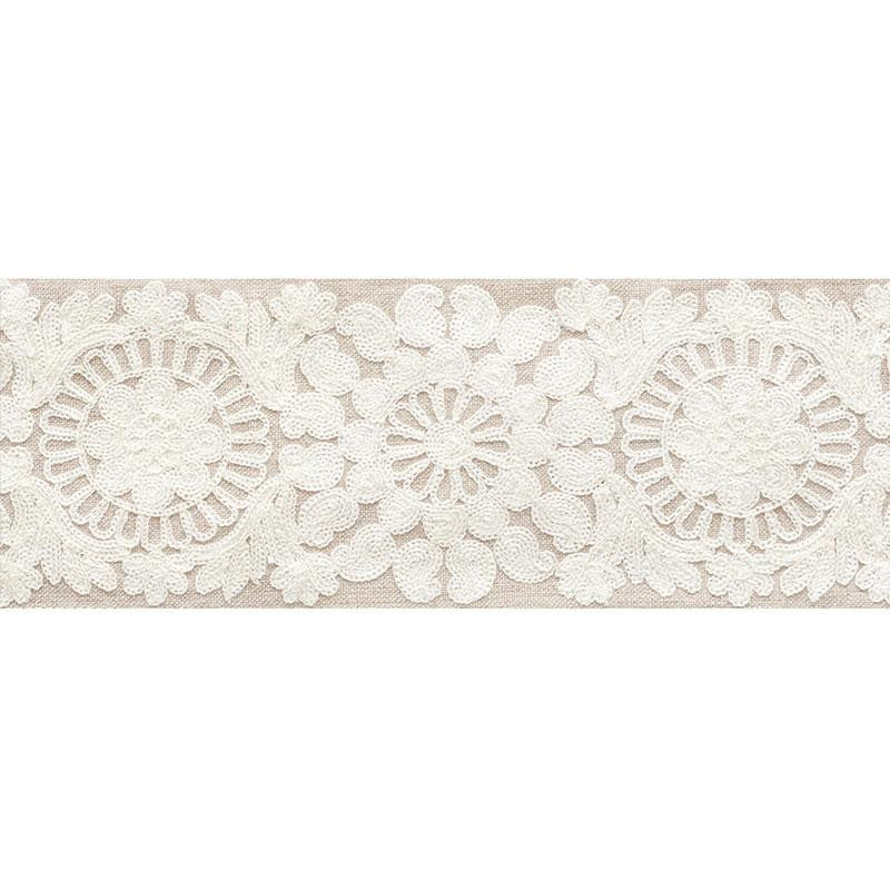 Joelle Tape Natural 73620 by Schumacher Designer Trim Happy Together 6.12" - Swanky Fabrics -
