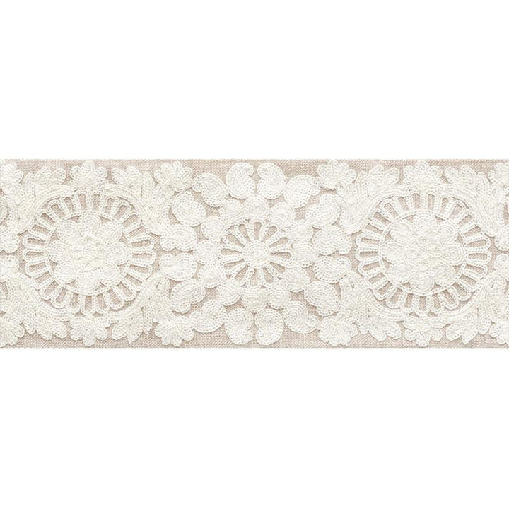 Joelle Tape Natural 73620 by Schumacher Designer Trim Happy Together 6.12" - Swanky Fabrics -