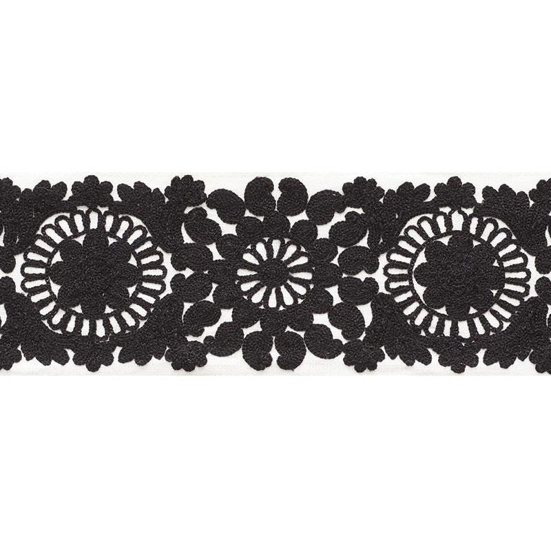 Joelle Tape Black 73621 by Schumacher Trim Happy Together 6.12" - Fabric Carolina -