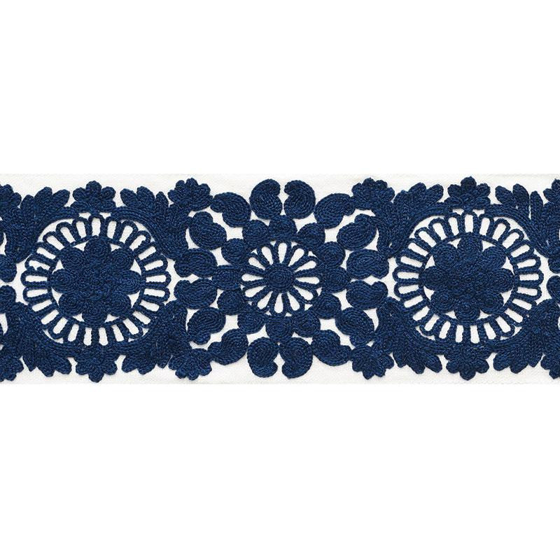 Joelle Tape Blue 73622 by Schumacher Trim Happy Together 6.12" - Fabric Carolina -