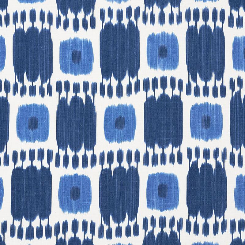 Kandira Blues 174403 by Schumacher Designer Fabric Ikat Collection 9.0" - Swanky Fabrics -