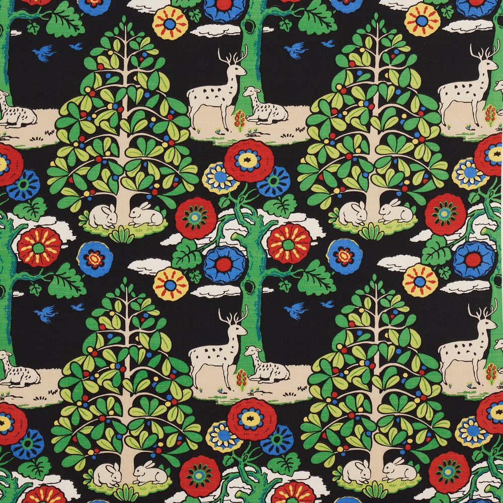 Fantasy Forest Black & Multi 176971 by Schumacher Fabric Once Upon A Time 18.0" - Fabric Carolina -