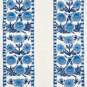 Marguerite Embroidery Sky 72330 by Schumacher Fabric