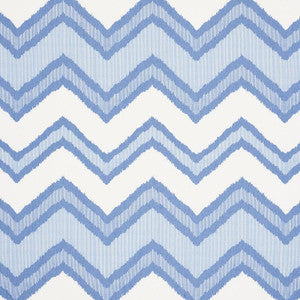 Chevron Ikat Blue 72630 by Schumacher Fabric